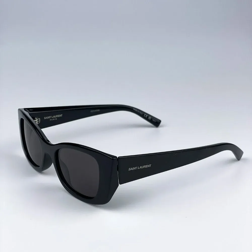 Saint Laurent SL593 001 Sunglasses Black Square Unisex